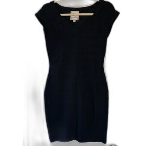 Pink Rose Women Dress M Black Sweater Knit Ribbing Mini